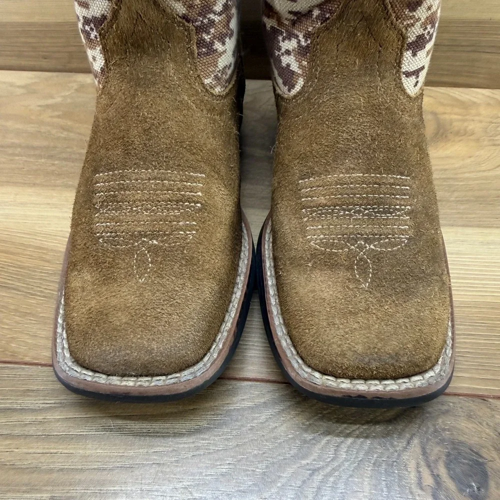 ARIAT Patriot Western Boots Little Boys Kids 11 Brown Camo American Flag